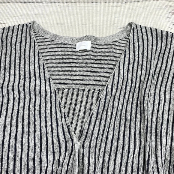 C.T. Plage Linen Shirt Dress Tunic Knit Stripes Gray Size 36 US 4 - Picture 5 of 12